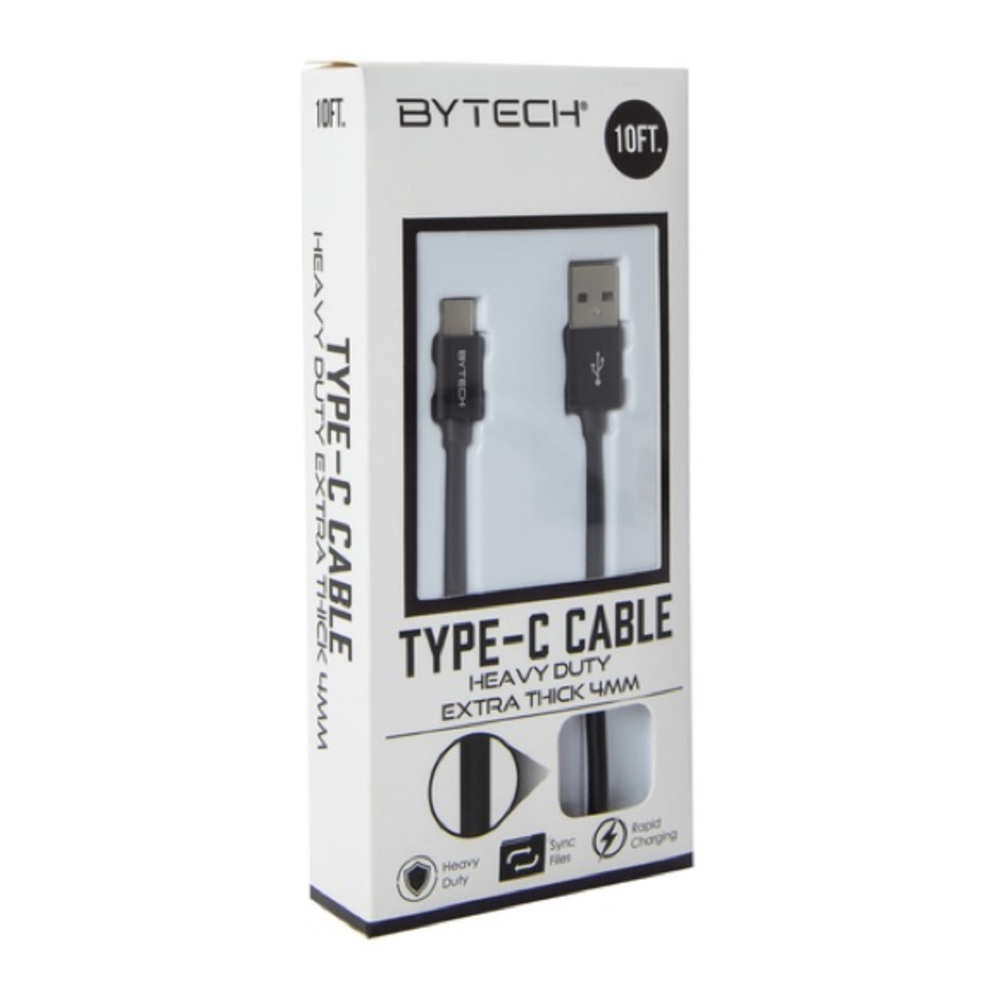 Heavy Duty USB type-C Cable 10ft-, extra thick 4mm charging cable